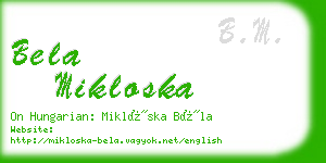 bela mikloska business card